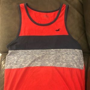 Men’s Hollister Tank Top Size Small Red & Stripes